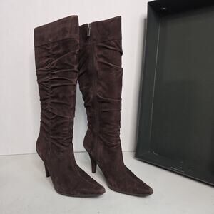 Kenneth Cole "GO OUT" Suede RIDING Boots, Color BARK, SIZE 7.5 MEDIUM